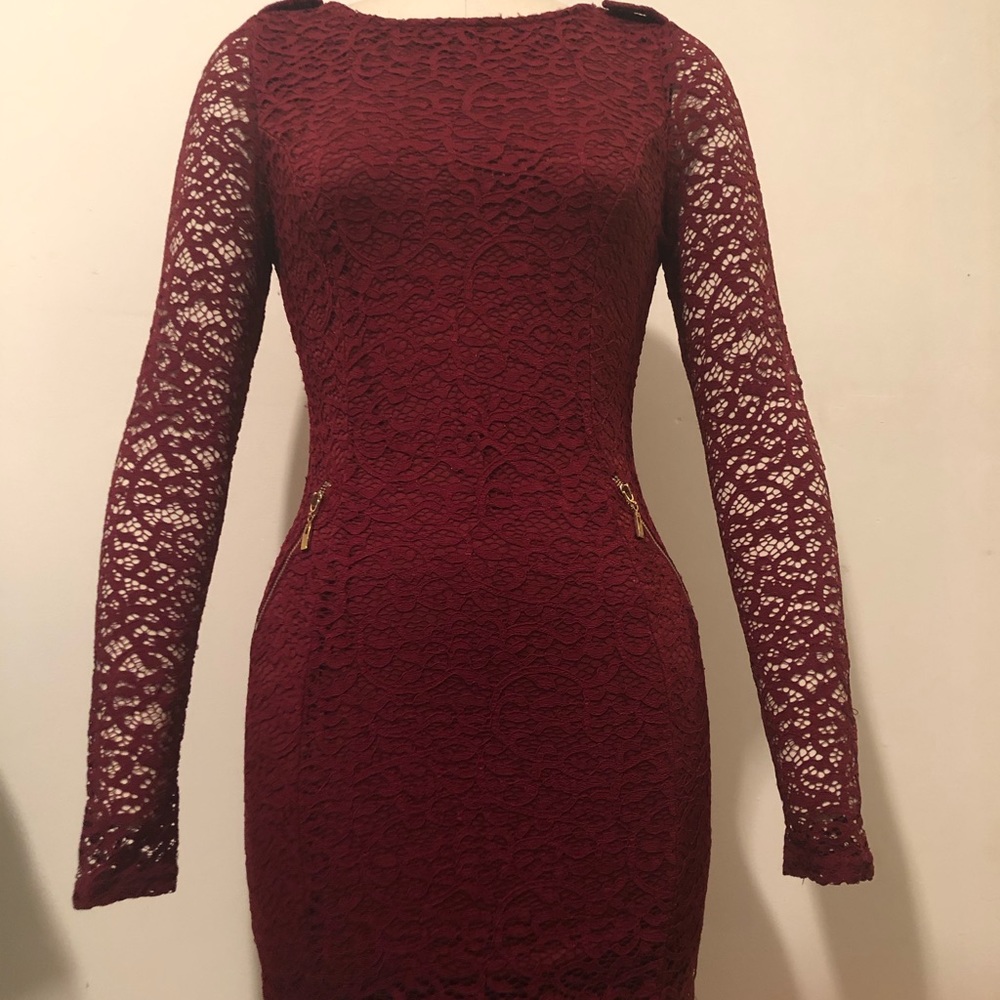 Burgundy/ Wine lace dress Joyce Leslie